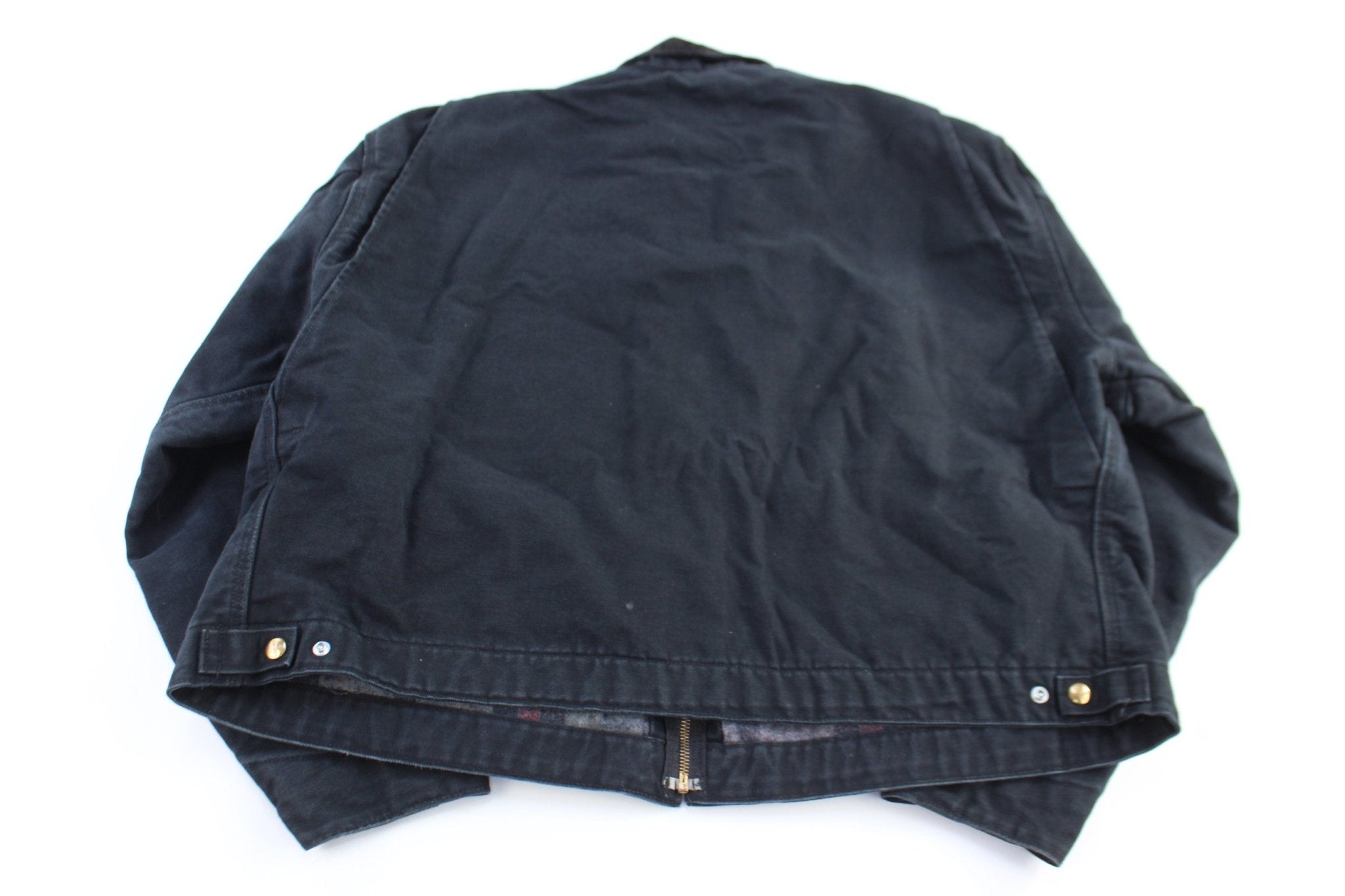 Carhartt Logo Patch Black Full Zip Detroit Jacket - jacket - Thrifted Threads