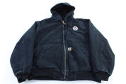 Carhartt Logo Patch Black Full Zip Hooded Jacket - Jacket - Thrifted Threads
