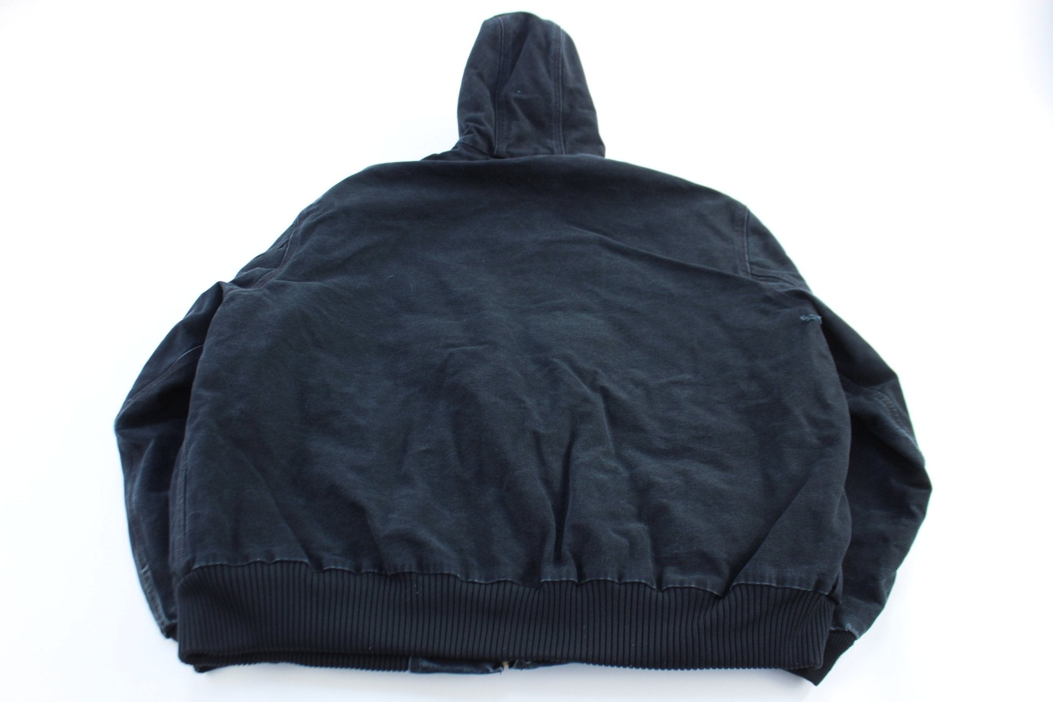 Carhartt Logo Patch Black Full Zip Hooded Jacket - Jacket - Thrifted Threads