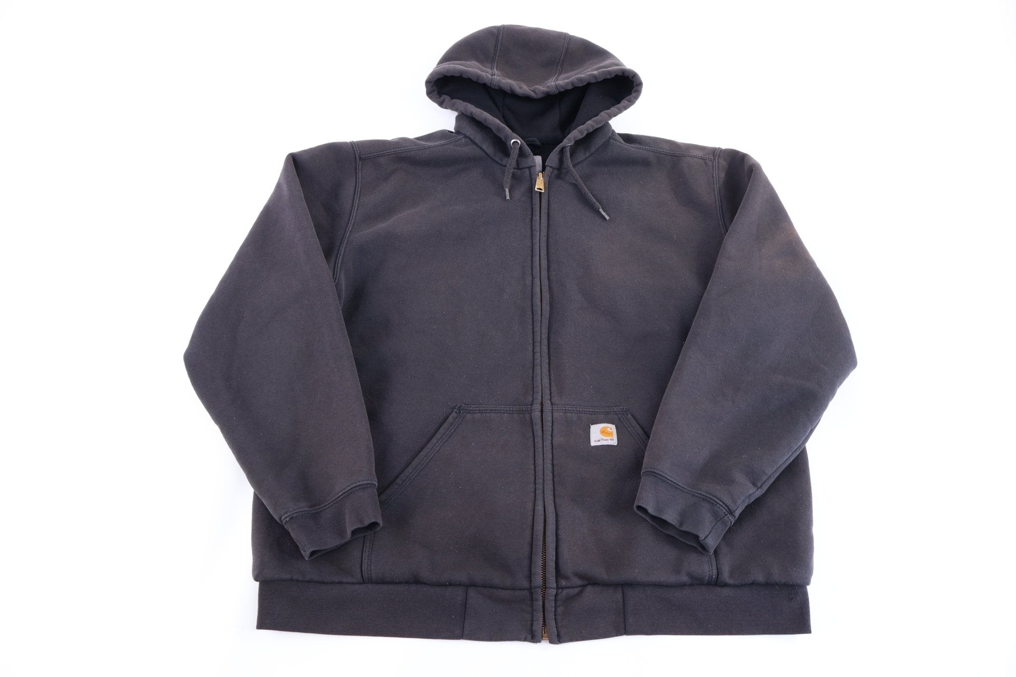 Carhartt Logo Patch Black Full Zip Jacket - Jacket - Thrifted Threads