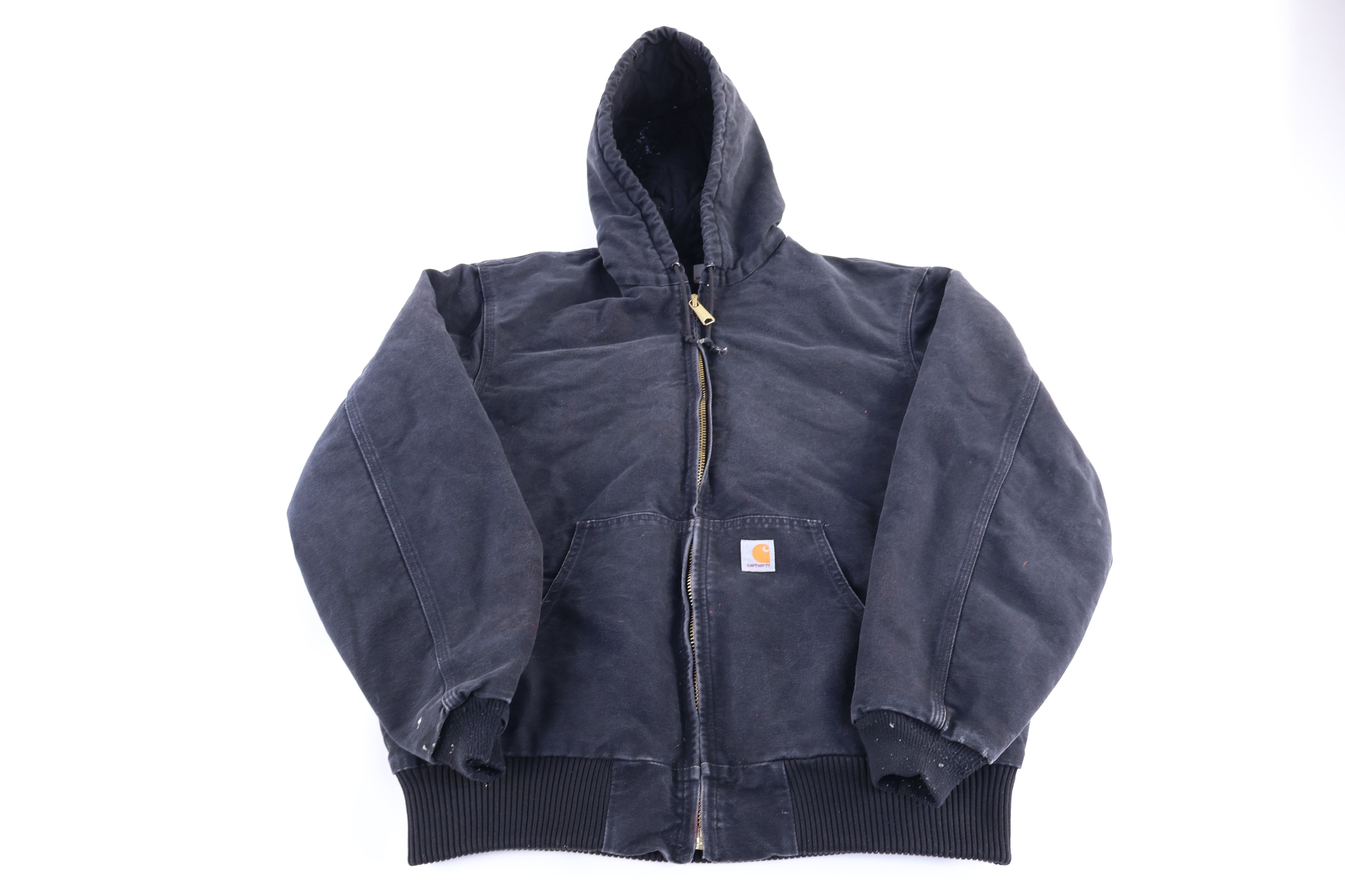 Carhartt Logo Patch Black Full Zip Jacket - Jacket - Thrifted Threads