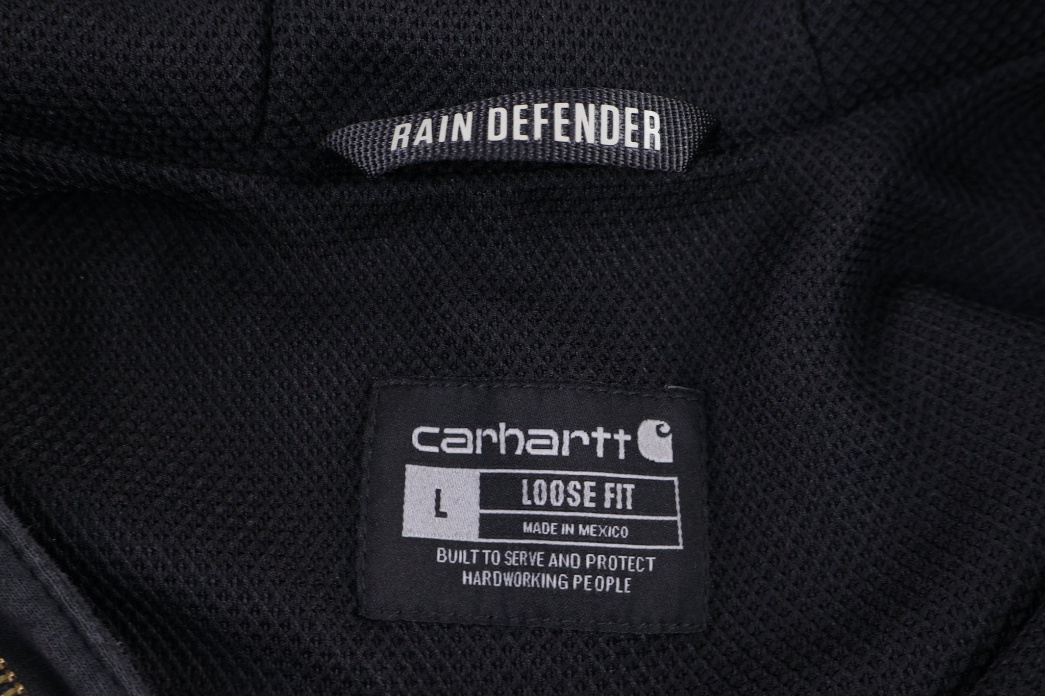 Carhartt Logo Patch Black Full Zip Jacket - Jacket - Thrifted Threads