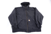 Carhartt Logo Patch Black Full Zip Jacket - Jacket - Thrifted Threads