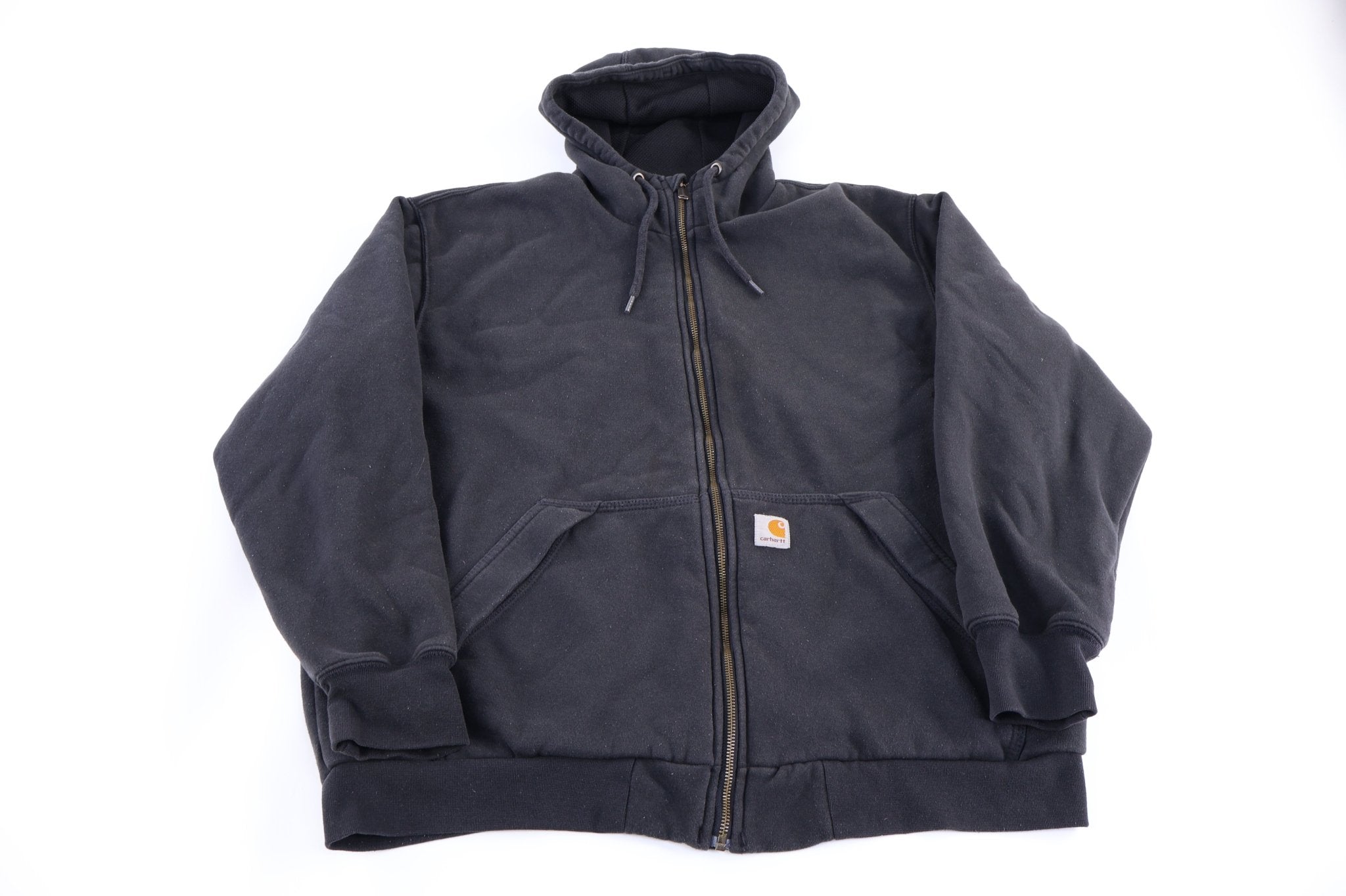 Carhartt Logo Patch Black Full Zip Jacket - Jacket - Thrifted Threads