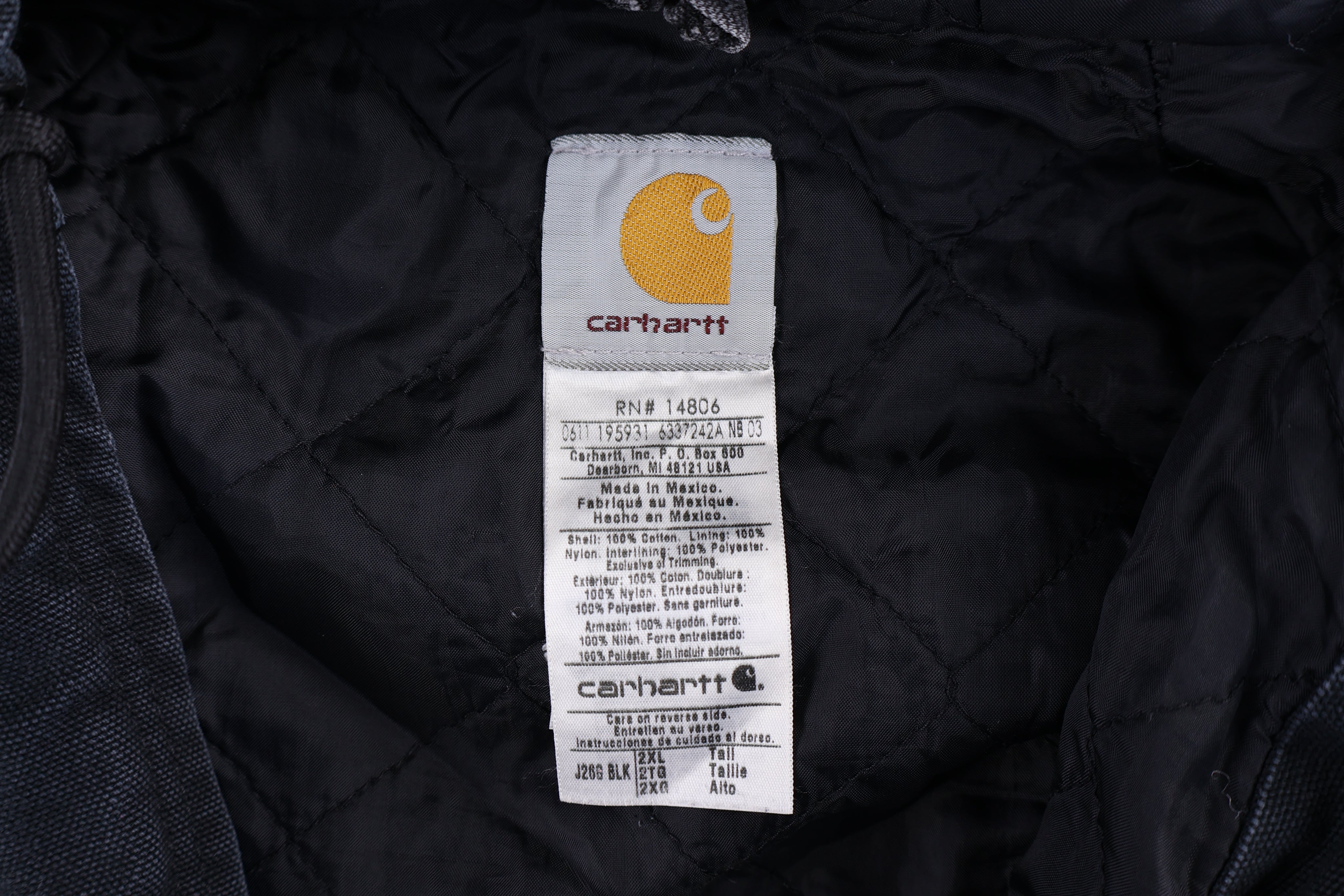 Carhartt Logo Patch Black Full Zip Jacket - Jacket - Thrifted Threads