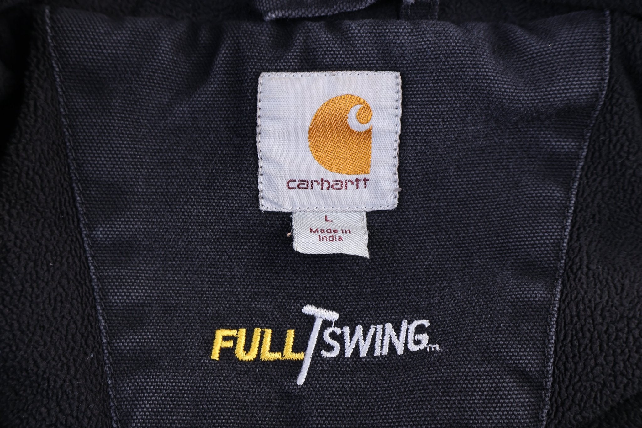 Carhartt Logo Patch Black Full Zip Jacket - Jacket - Thrifted Threads