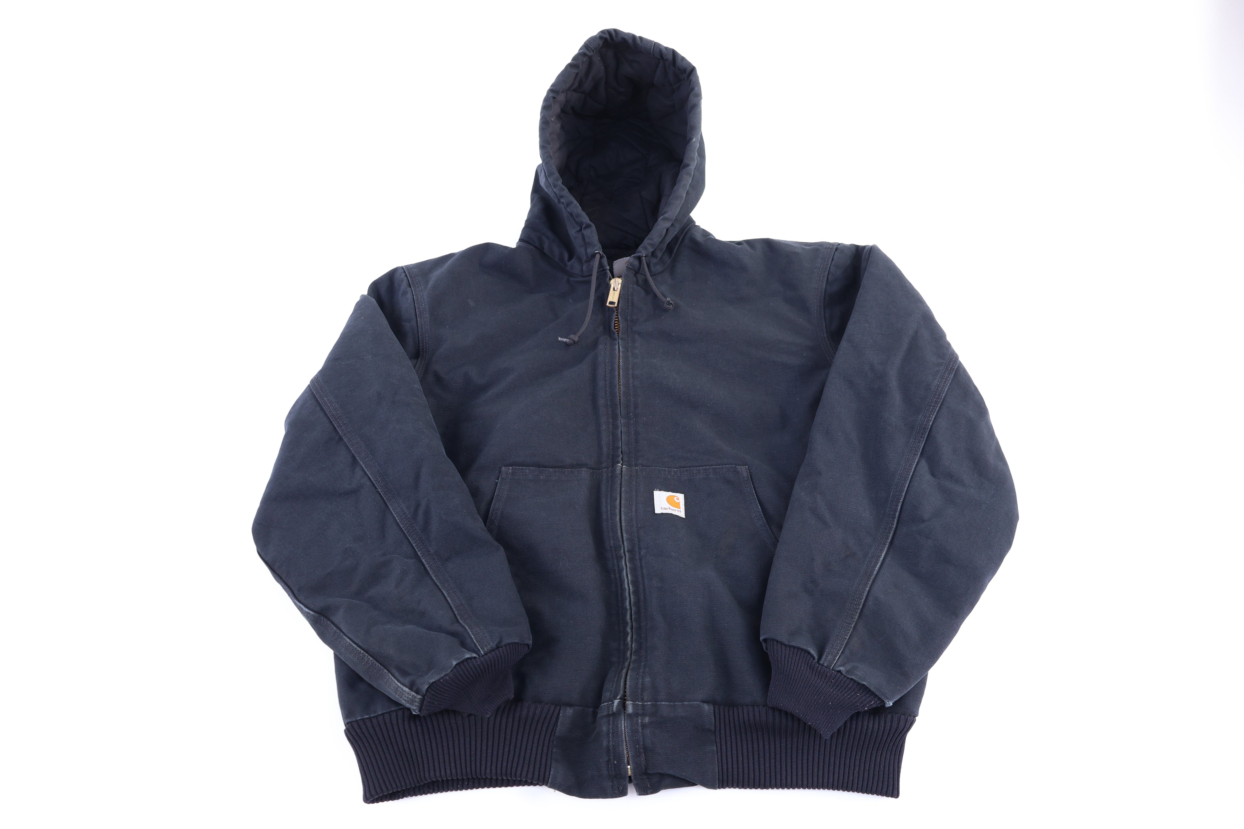 Carhartt Logo Patch Black Full Zip Jacket - Jacket - Thrifted Threads