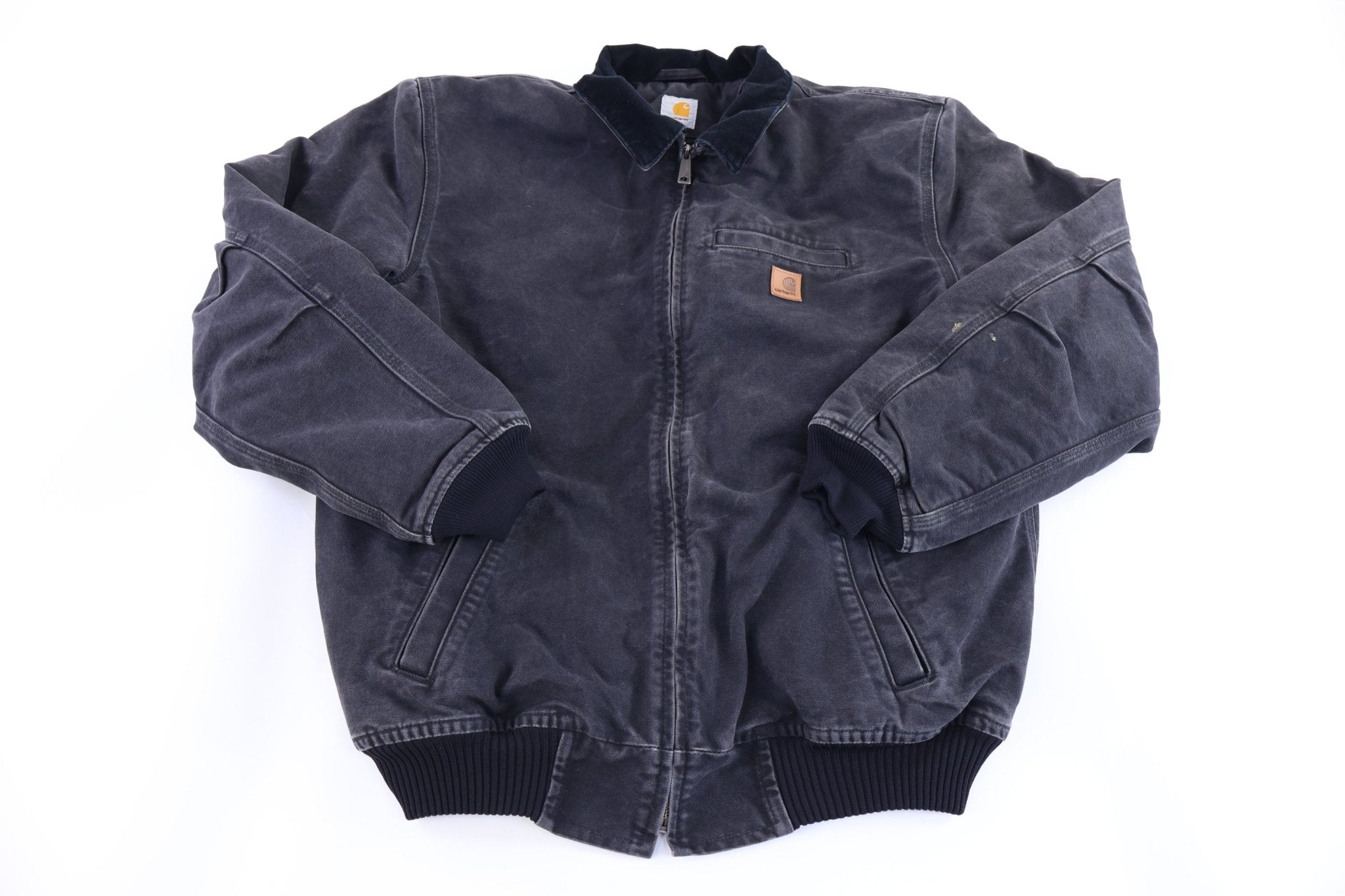 Carhartt Logo Patch Black Full Zip Jacket - Jacket - Thrifted Threads