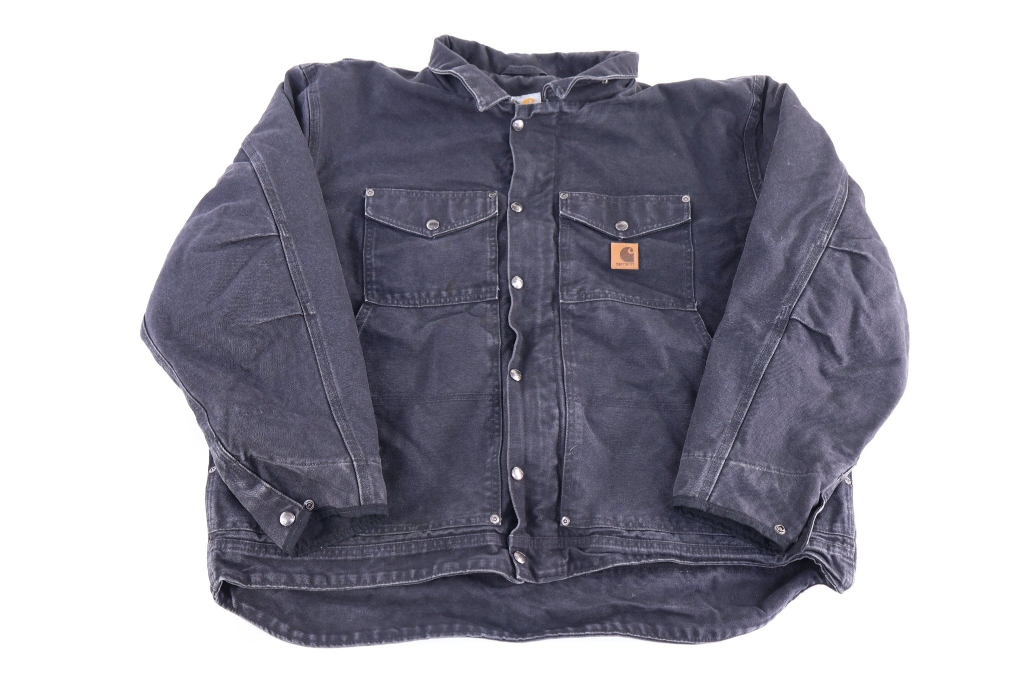 Carhartt Logo Patch Black Full Zip Jacket - Jacket - Thrifted Threads