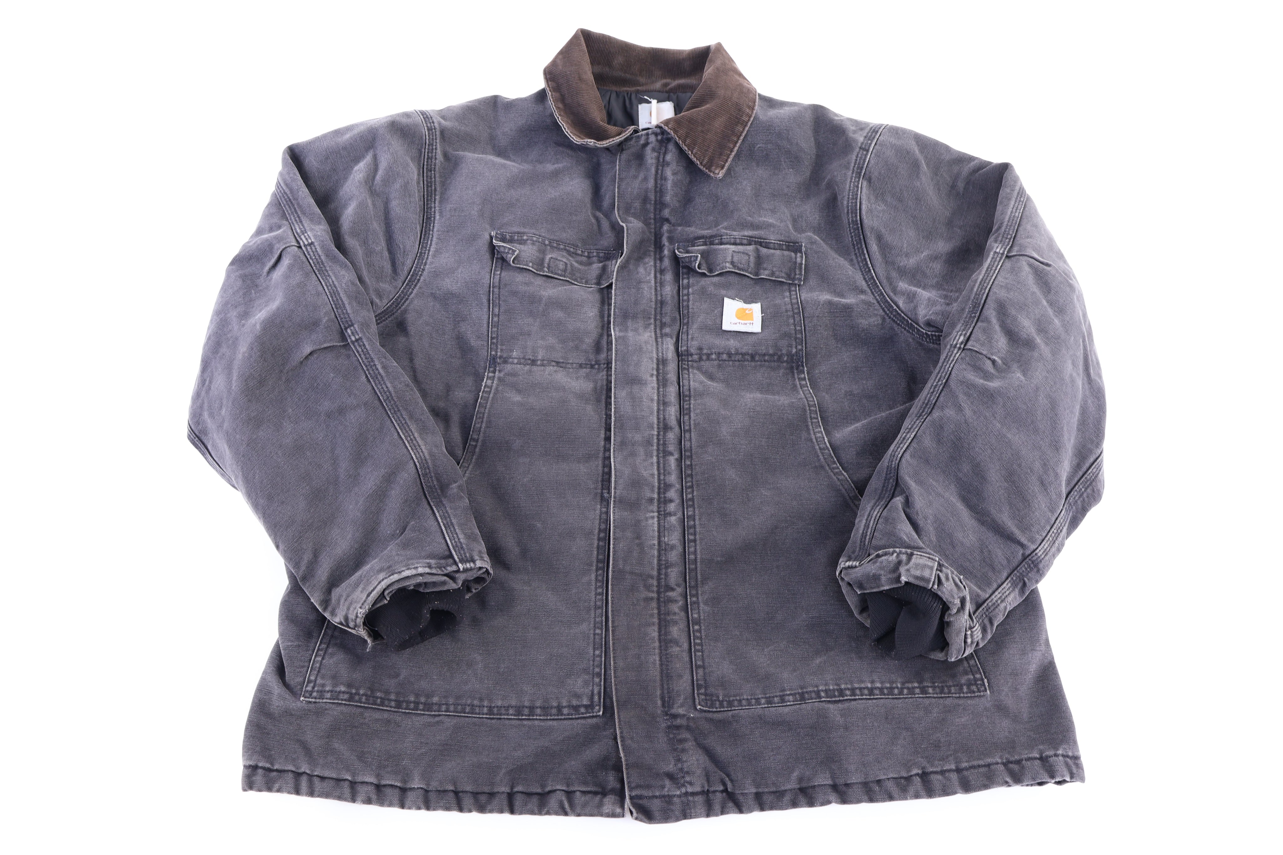 Carhartt Logo Patch Black Full Zip Jacket - Jacket - Thrifted Threads