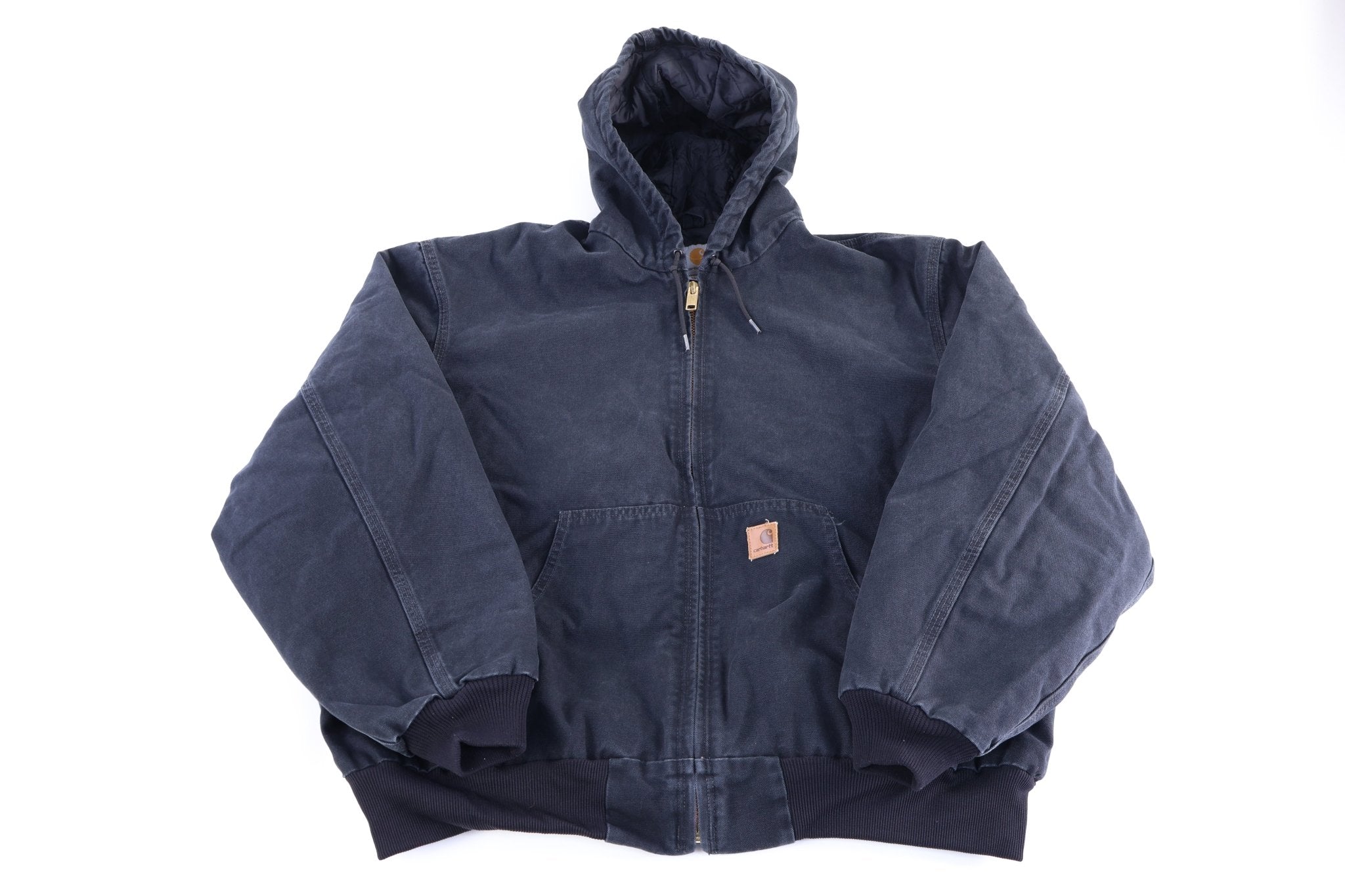 Carhartt Logo Patch Black Full Zip Jacket - Jacket - Thrifted Threads