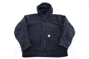 Carhartt Logo Patch Black Full Zip Jacket - Jacket - Thrifted Threads
