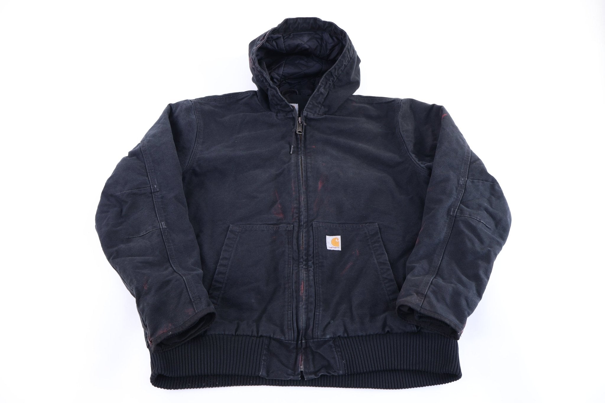 Carhartt Logo Patch Black Full Zip Jacket - Jacket - Thrifted Threads