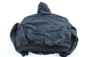 Carhartt Logo Patch Black Hooded Zip Up Jacket - ThriftedThreads.com