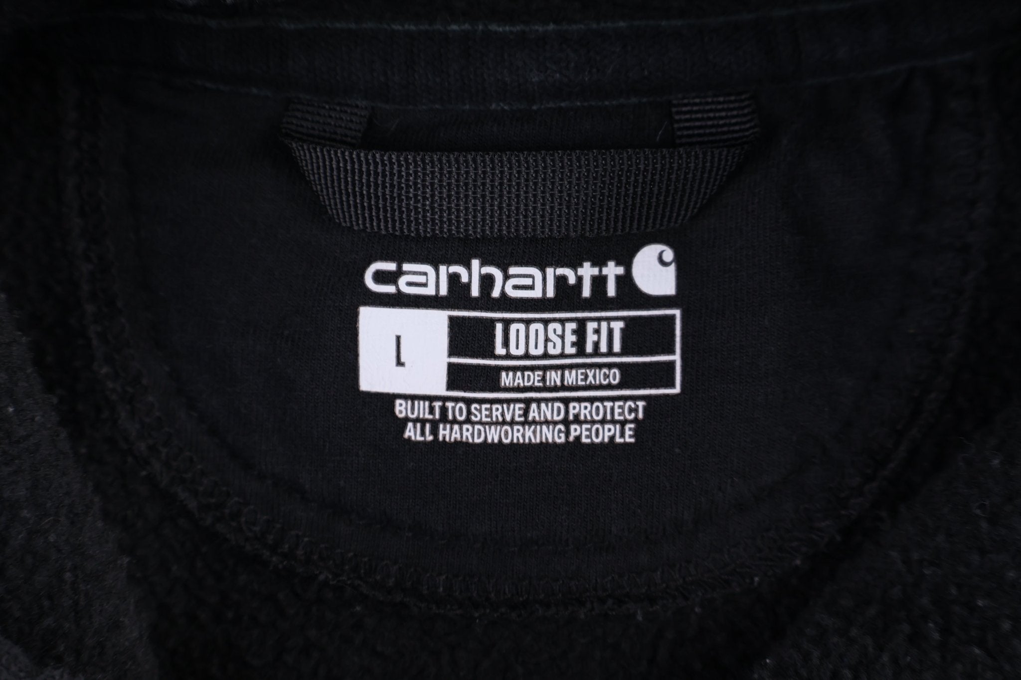 Carhartt Logo Patch Black Pullover Hoodie - Jackets - Thrifted Threads