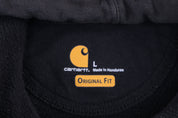 Carhartt Logo Patch Black Pullover Hoodie - Sweatshirt - Thrifted Threads