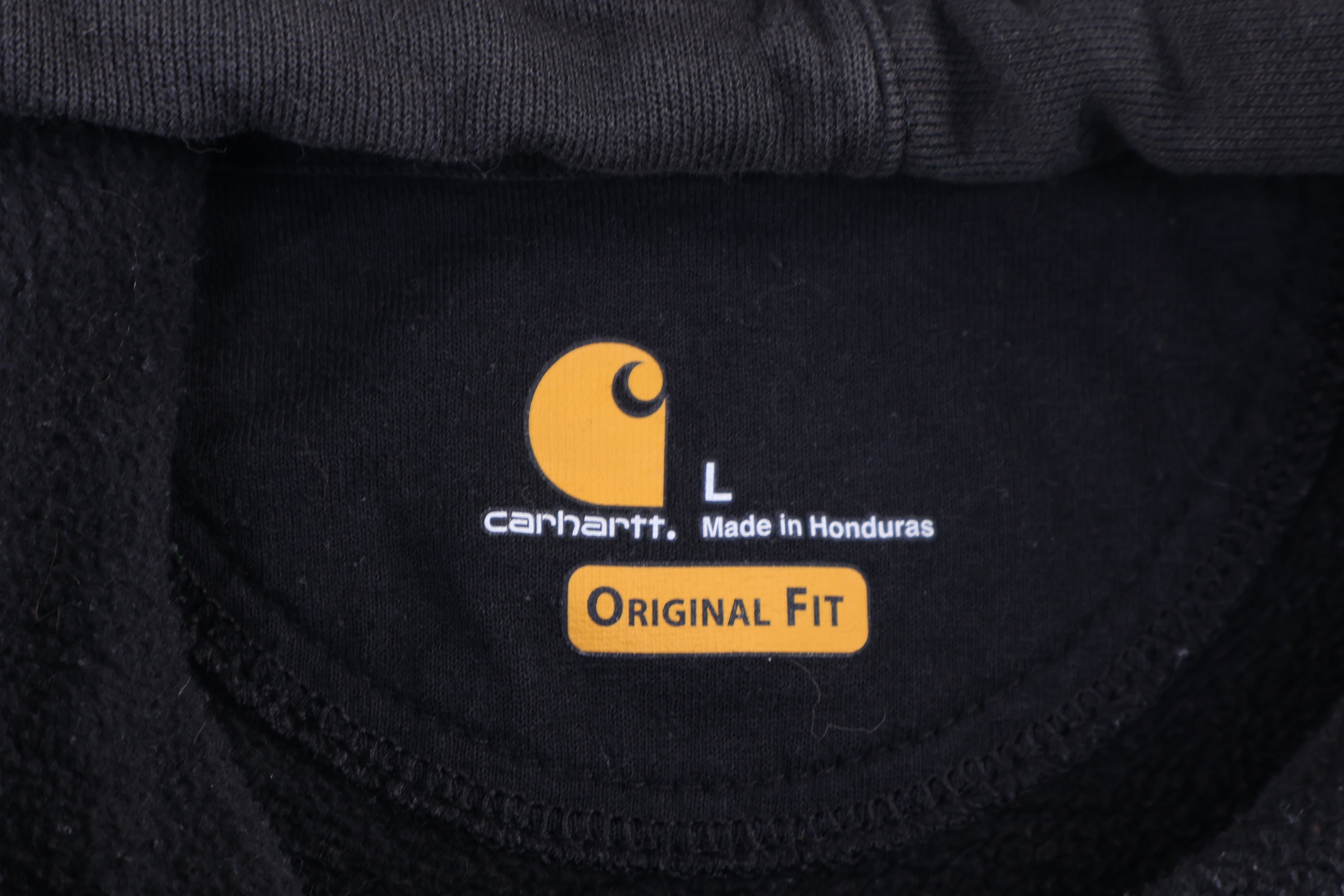 Carhartt Logo Patch Black Pullover Hoodie - Sweatshirt - Thrifted Threads