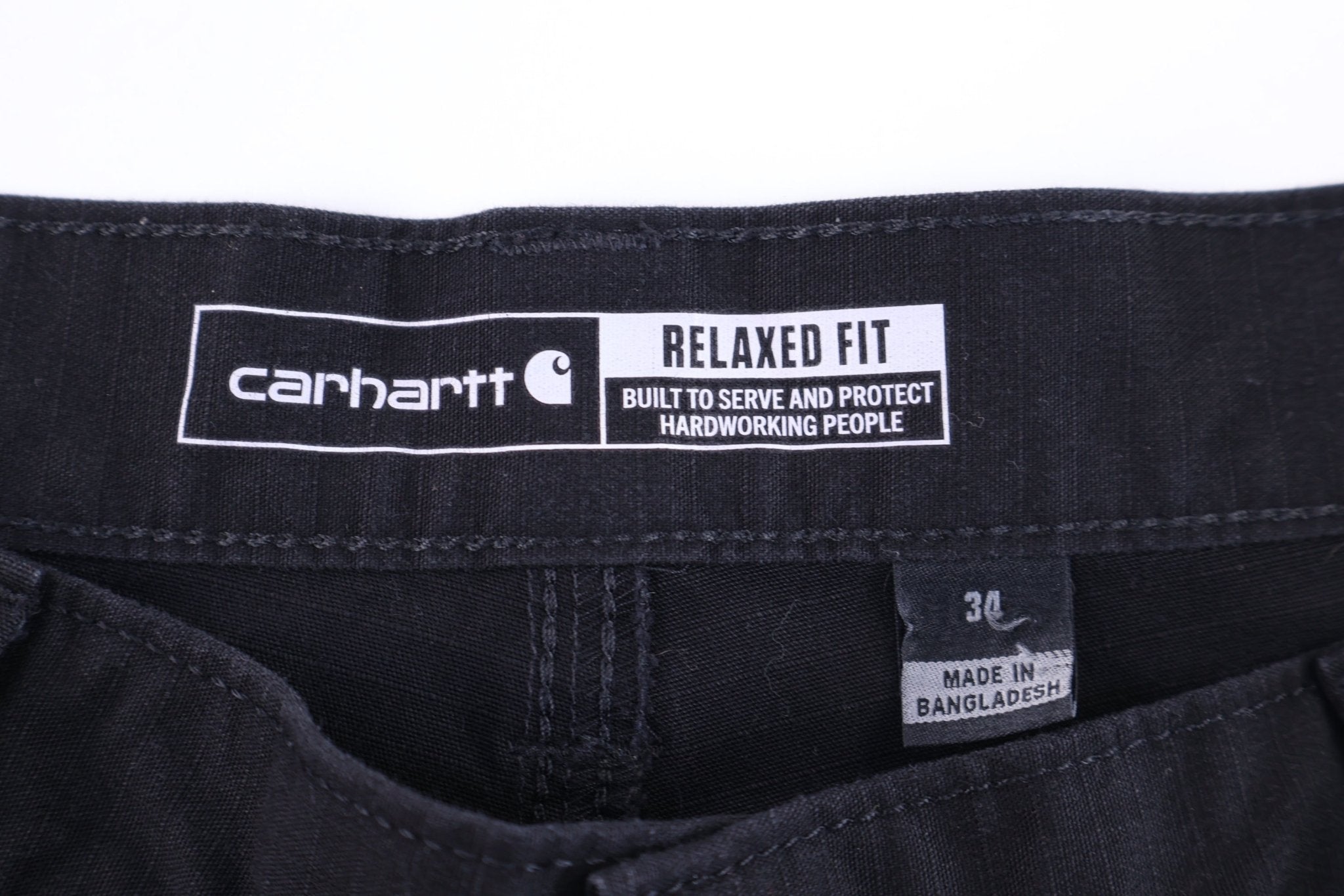 Carhartt Logo Patch Black Relaxed Fit Shorts - Pants/Shorts - Thrifted Threads