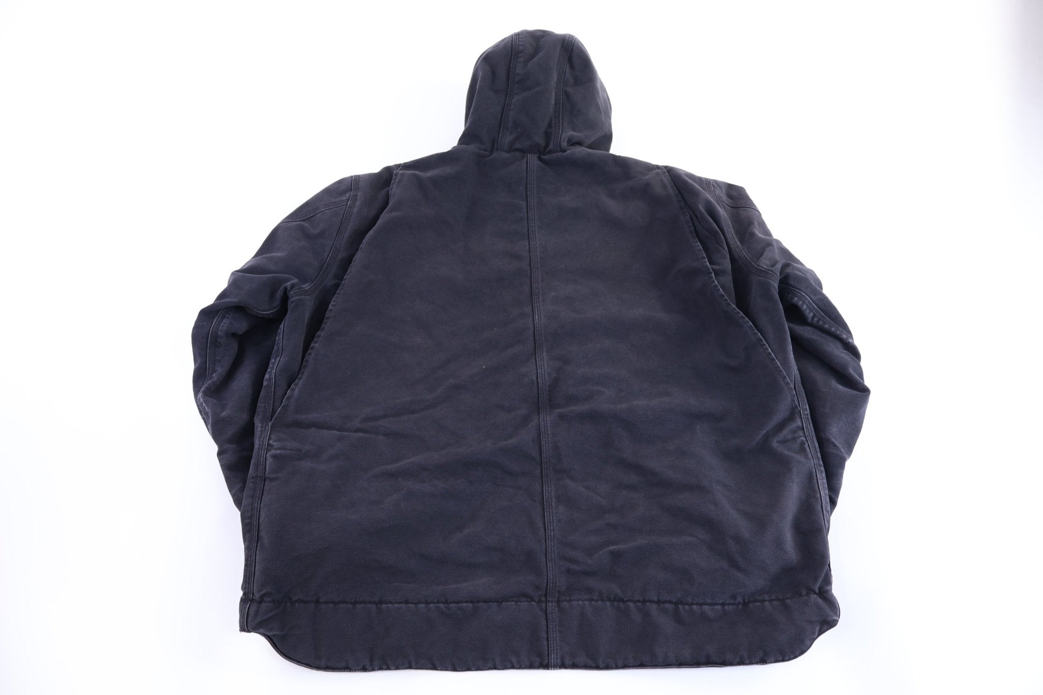 Carhartt Logo Patch Black Sherpa Lined Full Zip Jacket - Jacket - Thrifted Threads