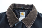 Carhartt Logo Patch Black Traditional Zip Up Jacket - ThriftedThreads.com