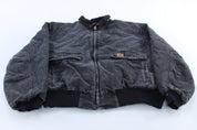 Carhartt Logo Patch Black Zip Up Jacket - ThriftedThreads.com