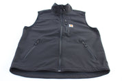 Carhartt Logo Patch Black Zip Up Vest - ThriftedThreads.com