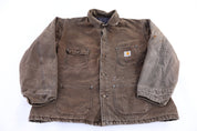 Carhartt Logo Patch Blanket Lined Chore Jacket - Jacket - Thrifted Threads