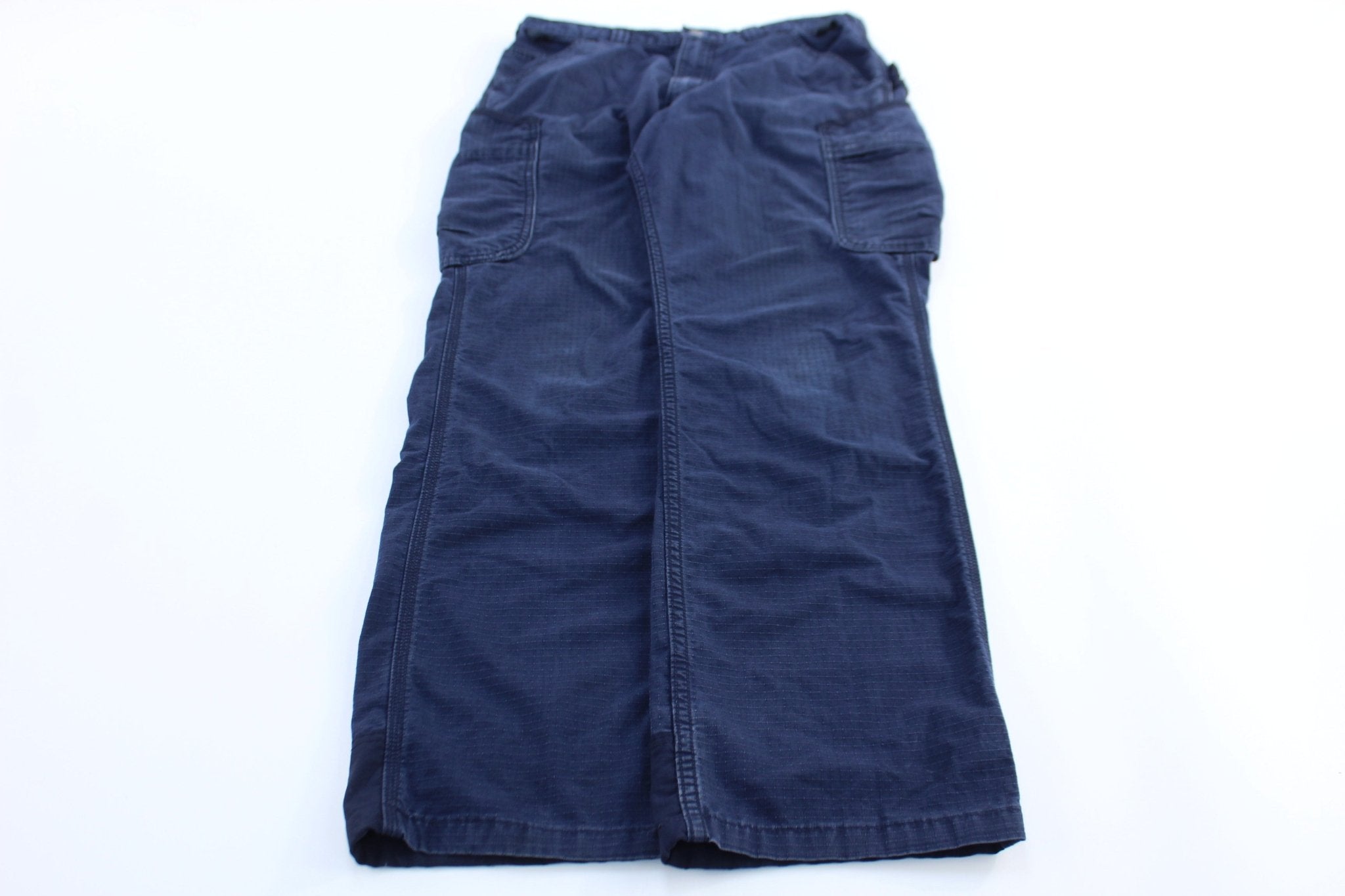 Carhartt Logo Patch Blue Cargo Pants - ThriftedThreads.com