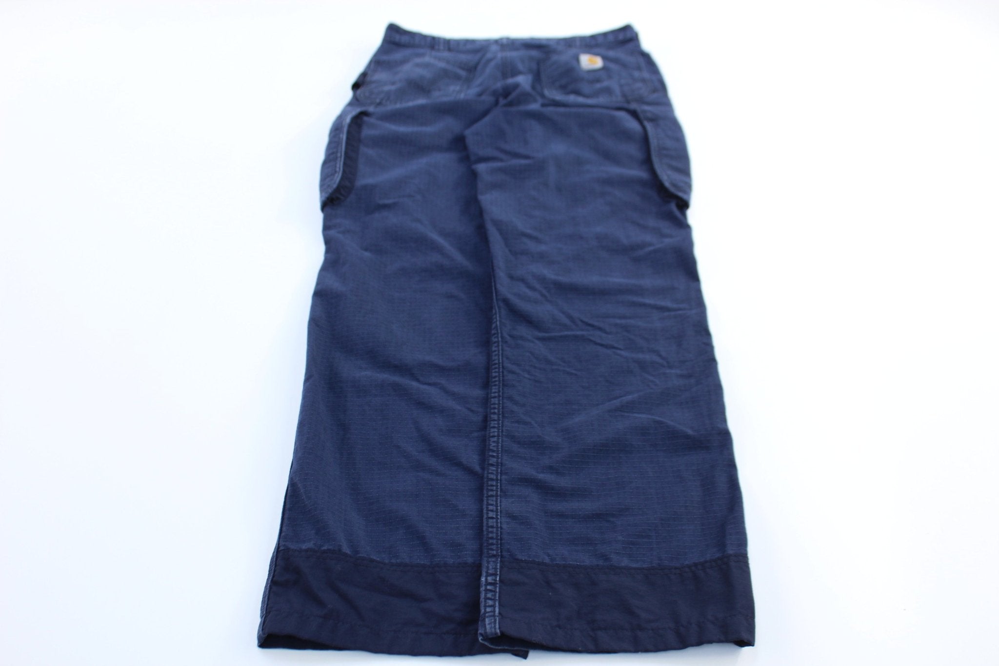 Carhartt Logo Patch Blue Cargo Pants - ThriftedThreads.com