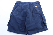Carhartt Logo Patch Blue Cargo Shorts - ThriftedThreads.com