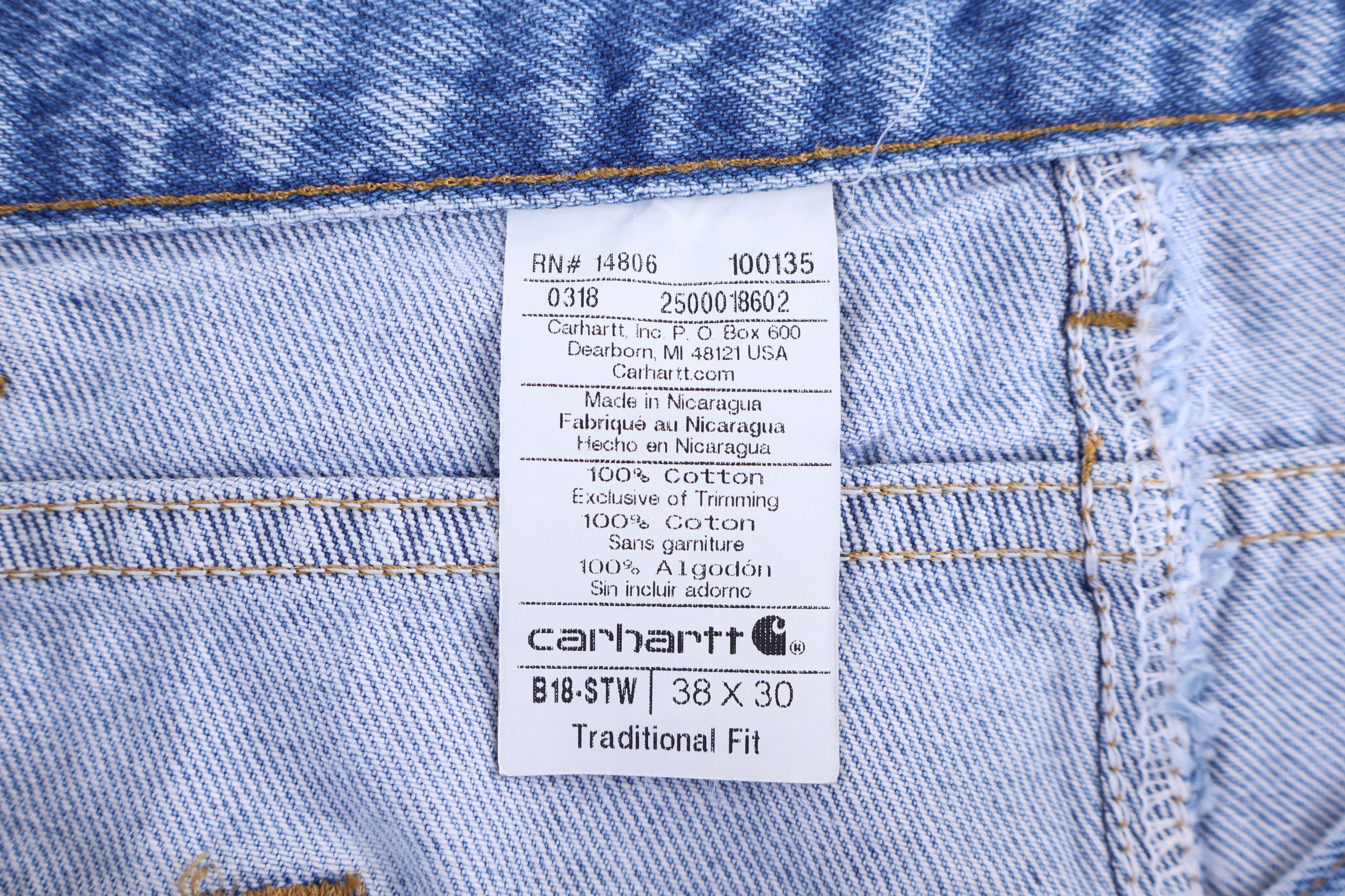 Carhartt Logo Patch Blue Denim Jeans - Pants - Thrifted Threads