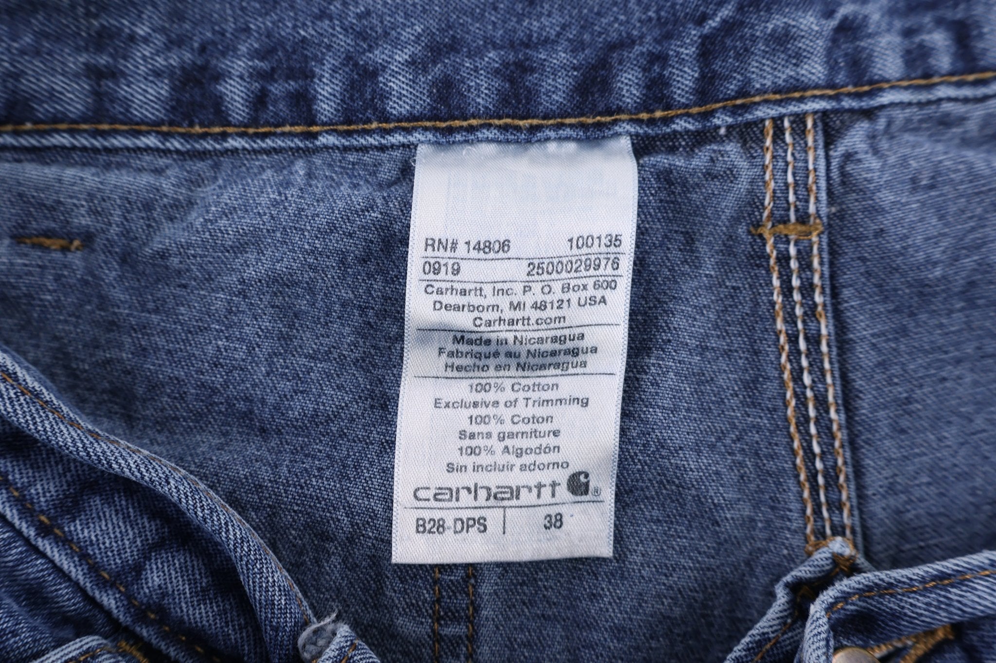 Carhartt Logo Patch Blue Denim Shorts - Pants/Shorts - Thrifted Threads