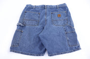 Carhartt Logo Patch Blue Denim Shorts - Pants/Shorts - Thrifted Threads