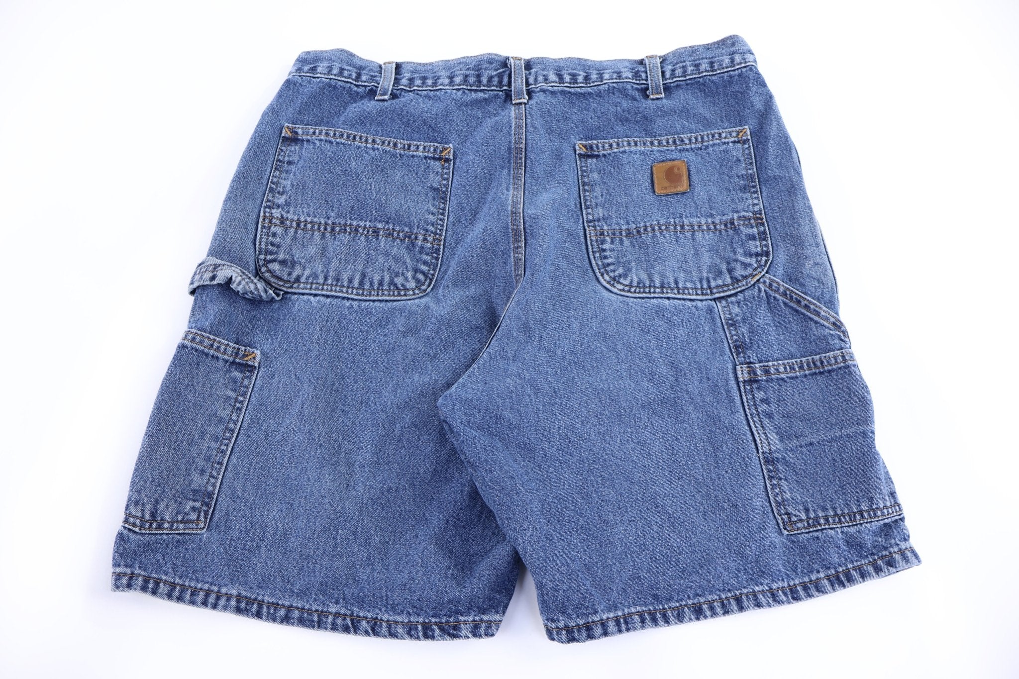 Carhartt Logo Patch Blue Denim Shorts - Pants/Shorts - Thrifted Threads