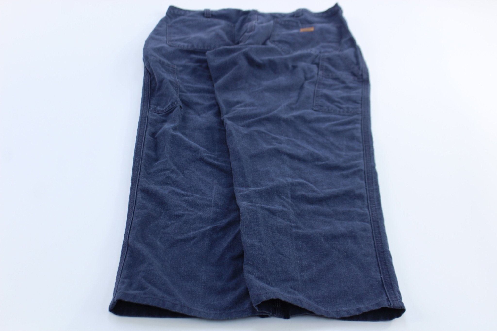 Carhartt Logo Patch Blue Dunagree Fit Pants - ThriftedThreads.com