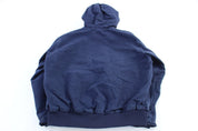 Carhartt Logo Patch Blue Full Zip Hooded Jacket - ThriftedThreads.com