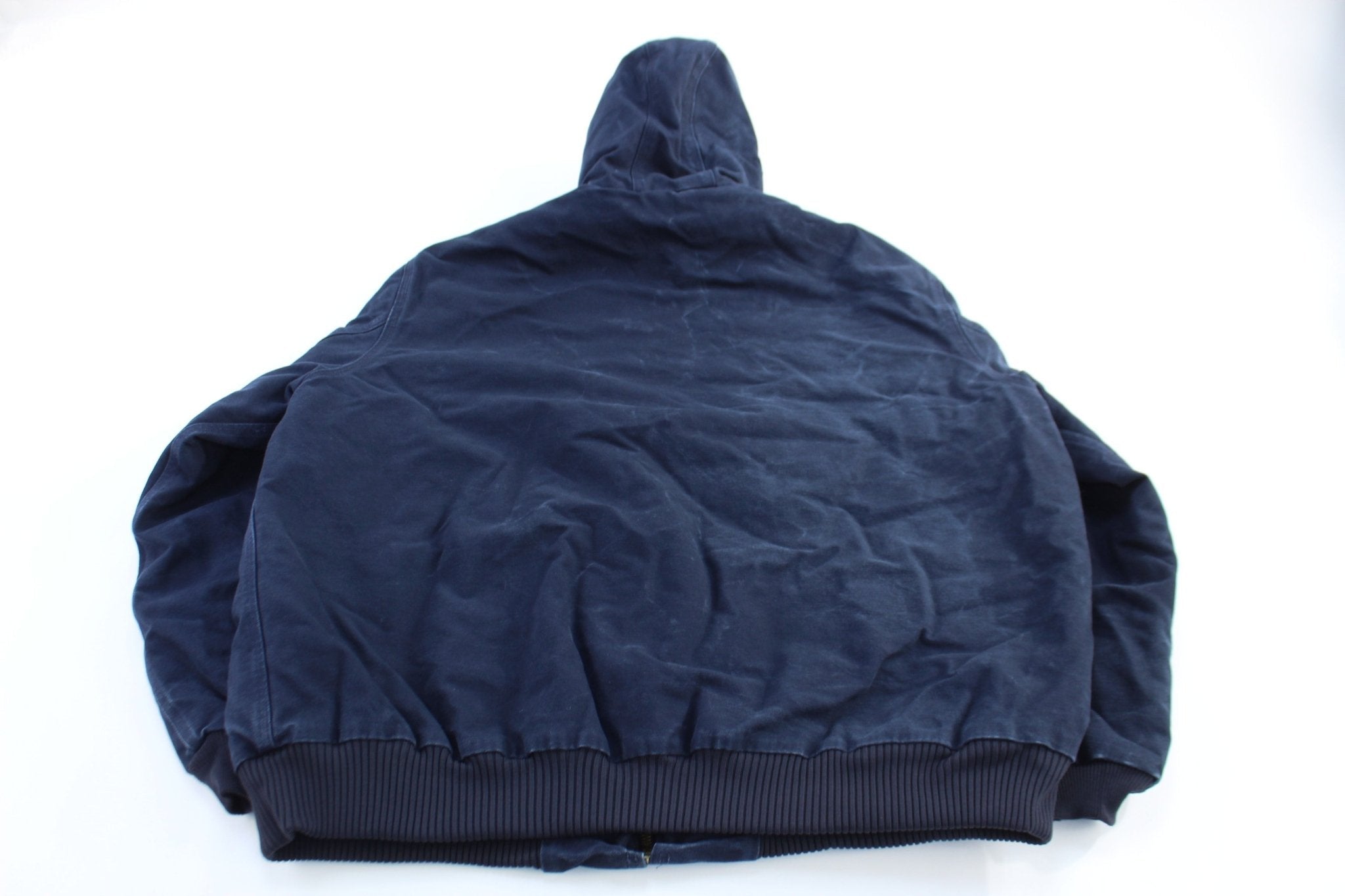Carhartt Logo Patch Blue Full Zip Hooded Jacket - Jacket - Thrifted Threads