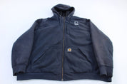 Carhartt Logo Patch Blue Full Zip Hooded Jacket - Jacket - Thrifted Threads