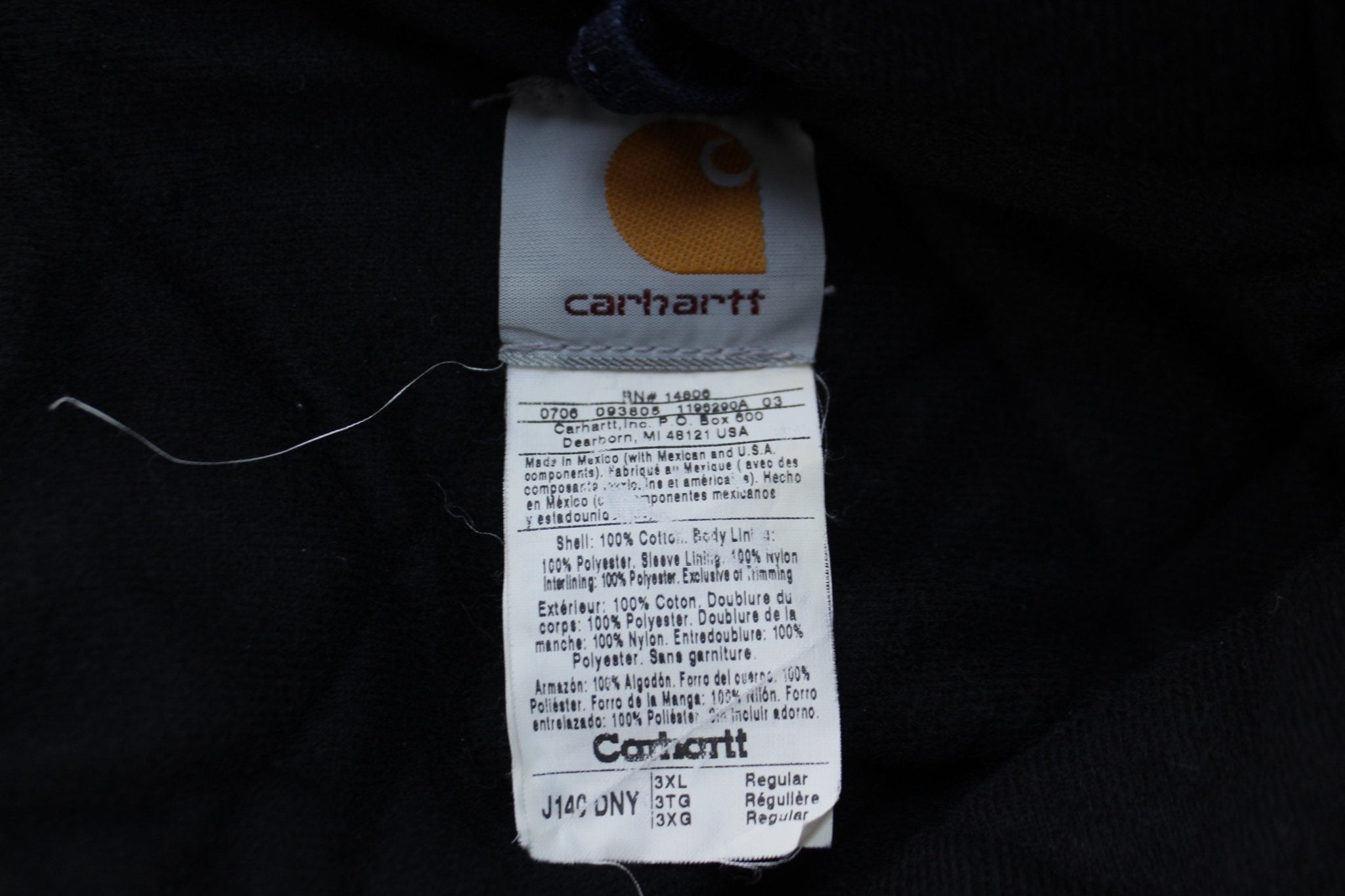 Carhartt Logo Patch Blue Full Zip Hooded Jacket - Jacket - Thrifted Threads