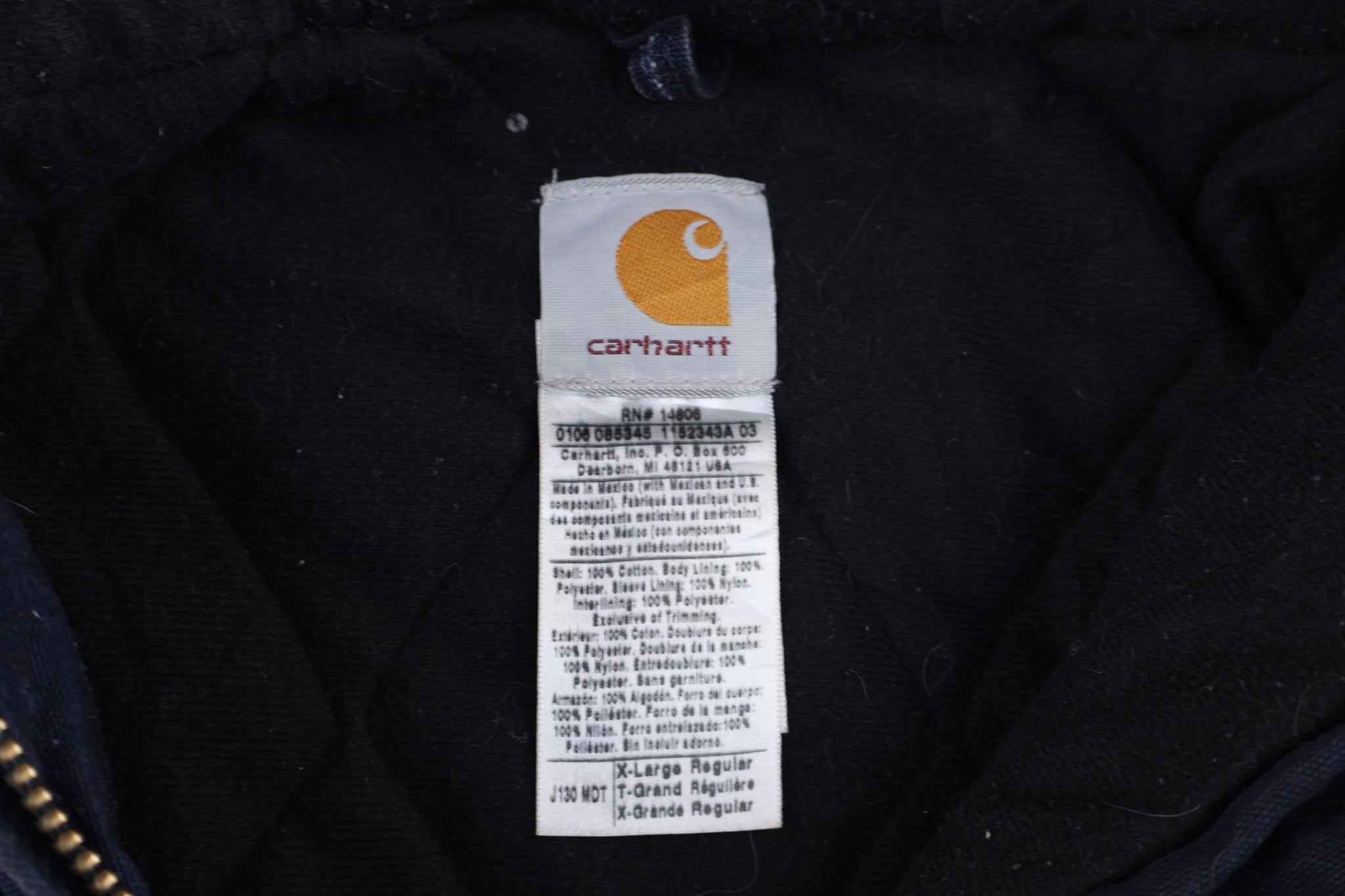 Carhartt Logo Patch Blue Full Zip Jacket - Jacket - Thrifted Threads