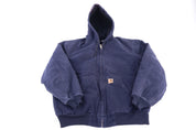 Carhartt Logo Patch Blue Full Zip Jacket - Jacket - Thrifted Threads