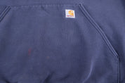 Carhartt Logo Patch Blue Full Zip Jacket - Jacket - Thrifted Threads