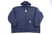 Carhartt Logo Patch Blue Full Zip Jacket - Jacket - Thrifted Threads