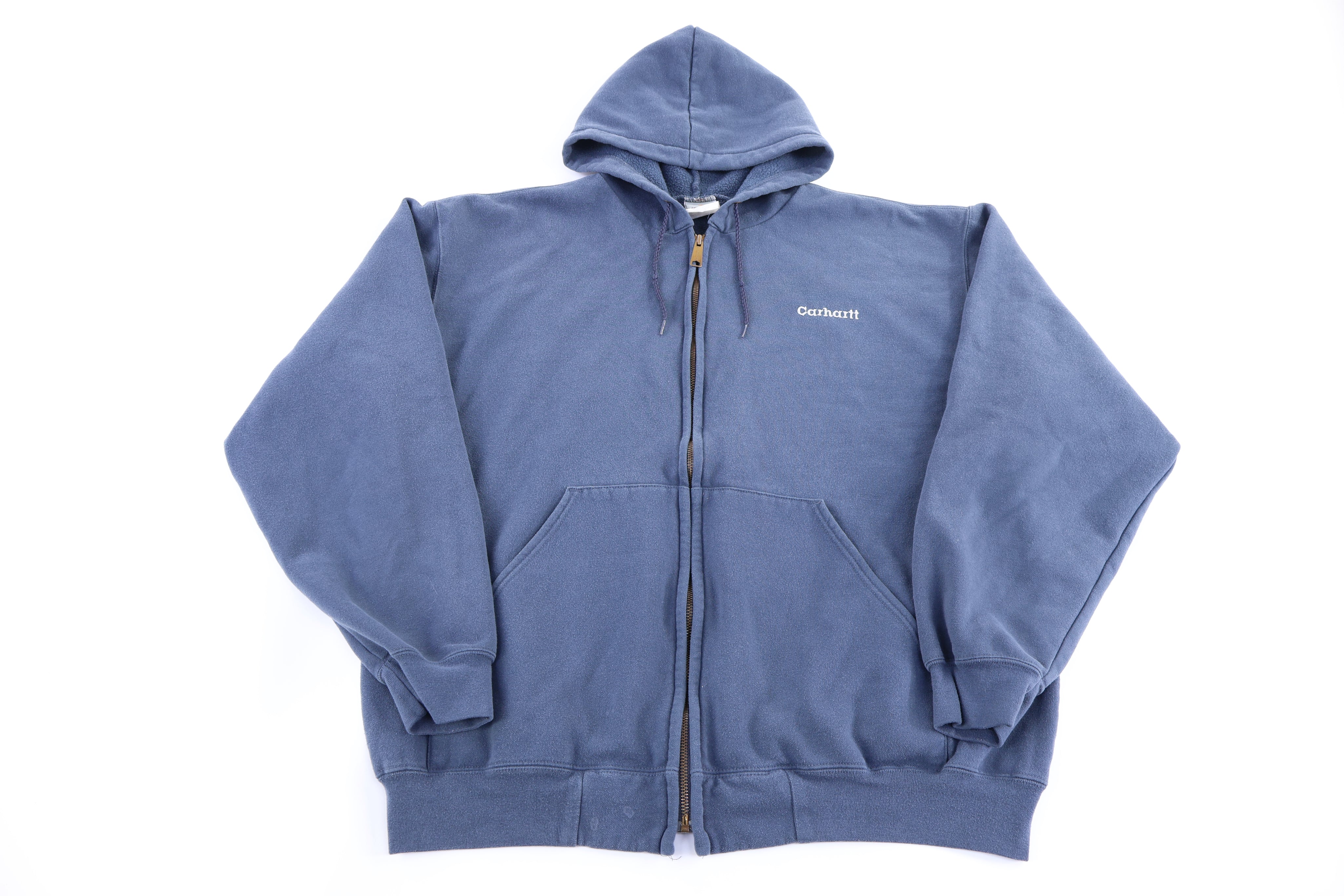 Carhartt Logo Patch Blue Full Zip Jacket - Jacket - Thrifted Threads