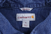 Carhartt Logo Patch Blue LS Button Down - Button Ups/Downs - Thrifted Threads