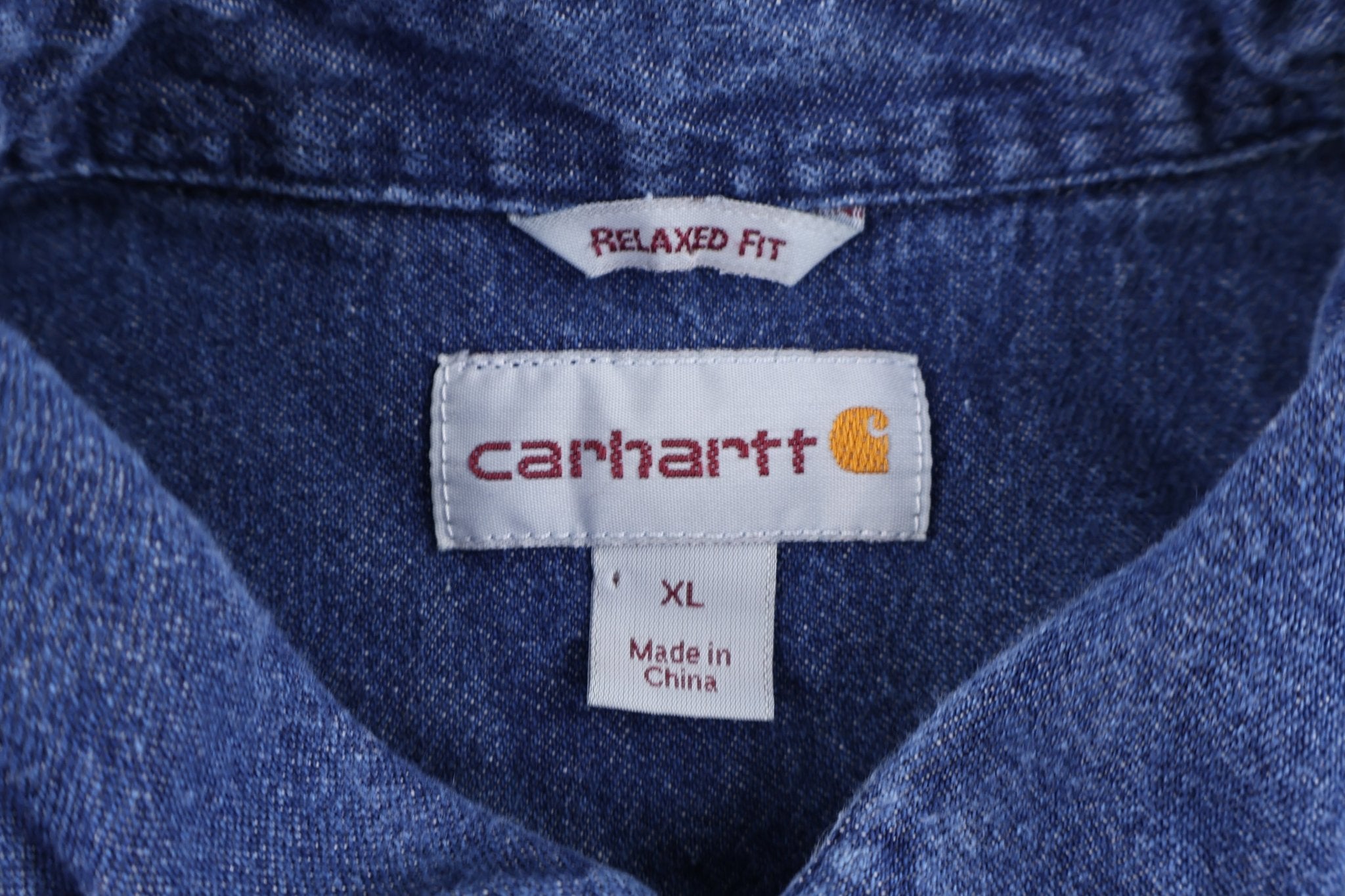 Carhartt Logo Patch Blue LS Button Down - Button Ups/Downs - Thrifted Threads