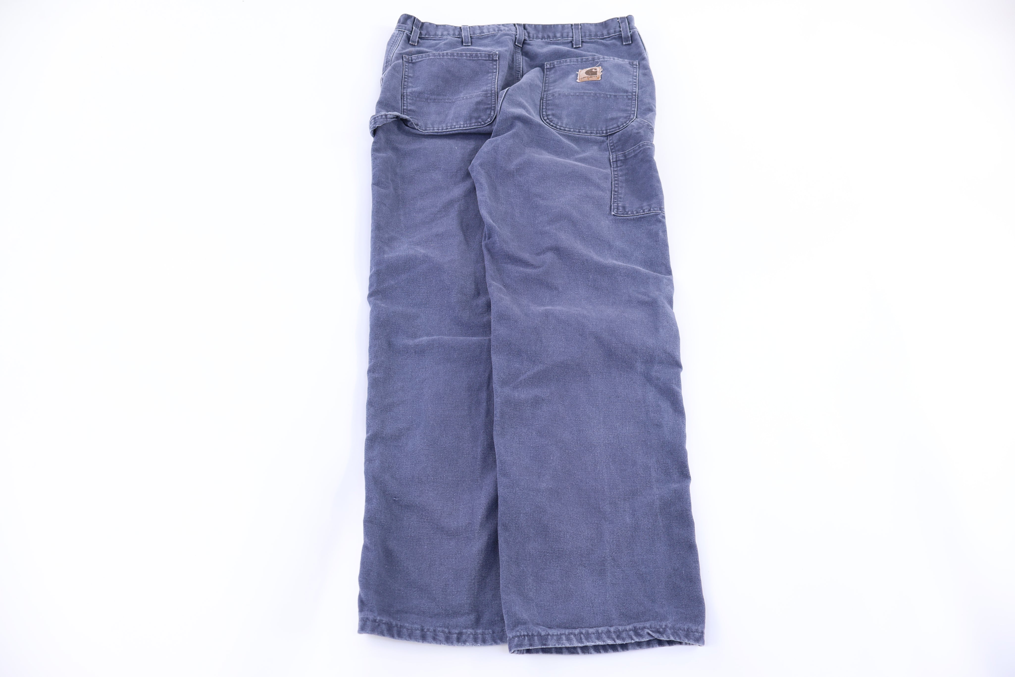 Carhartt Logo Patch Blue Pants - Pants/Shorts - Thrifted Threads