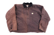 Carhartt Logo Patch Brown Blanket Lined Detroit Jacket - Jacket - Thrifted Threads