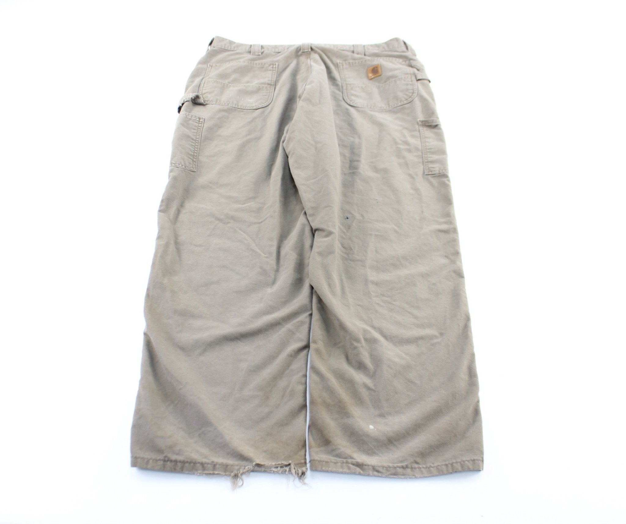 Carhartt Logo Patch Brown Carpenter Pants - ThriftedThreads.com