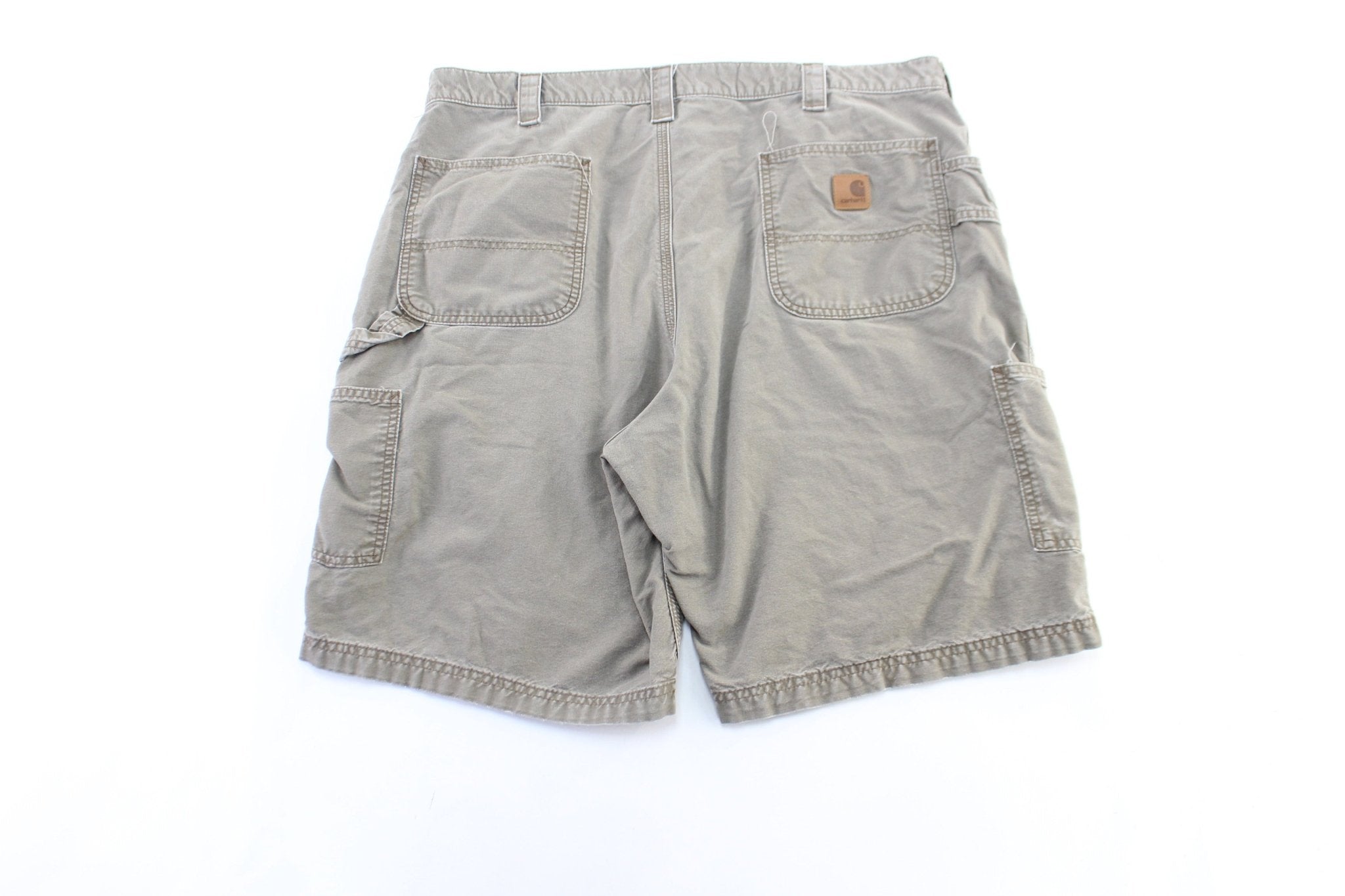 Carhartt Logo Patch Brown Carpenter Shorts - ThriftedThreads.com